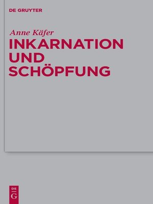 cover image of Inkarnation und Schöpfung